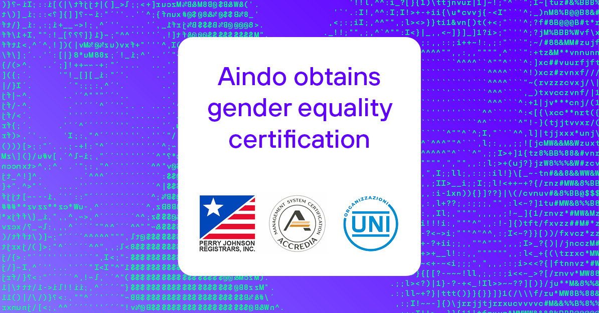 Aindo obtains gender equality certification